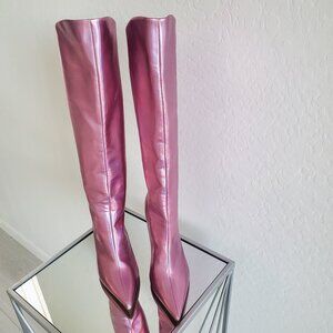 Boots, Steve Madden, Pink Sarina Iridescent Point Toe